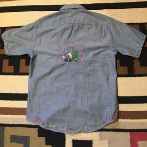 Vintage Handmade Embroidery Button Up